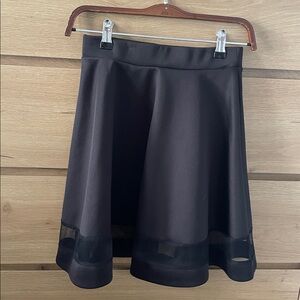 SHEIN Black A Line Skirt with Sheer Detail